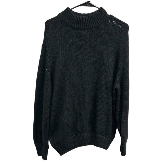 Aerie NEW Womens Black Long Sleeve Turtleneck Sweater Sz Medium - Picture 1 of 8